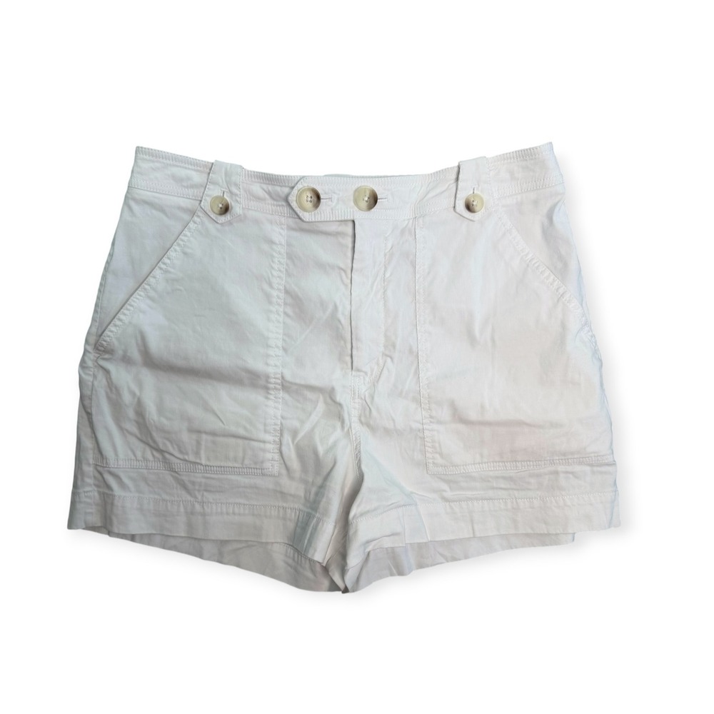 Maeve by Anthropologie White Linen Blend Utility Shorts Size 12 OB1270858 - Picture 1 of 4